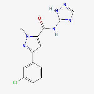 molecular formula C13H11ClN6O B12167849 3-(3-chlorophenyl)-1-methyl-N-(4H-1,2,4-triazol-3-yl)-1H-pyrazole-5-carboxamide 