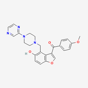 molecular formula C25H24N4O4 B12167863 (5-Hydroxy-4-{[4-(pyrazin-2-yl)piperazin-1-yl]methyl}-1-benzofuran-3-yl)(4-methoxyphenyl)methanone 