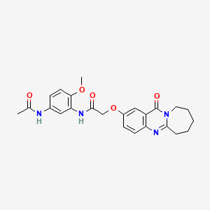 N-[5-(acetylamino)-2-methoxyphenyl]-2-[(12-oxo-6,7,8,9,10,12-hexahydroazepino[2,1-b]quinazolin-2-yl)oxy]acetamide