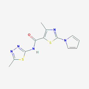 4-methyl-N-[(2E)-5-methyl-1,3,4-thiadiazol-2(3H)-ylidene]-2-(1H-pyrrol-1-yl)-1,3-thiazole-5-carboxamide