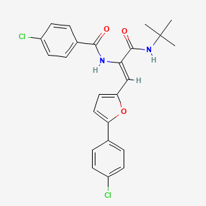 N-{(1Z)-3-(tert-butylamino)-1-[5-(4-chlorophenyl)furan-2-yl]-3-oxoprop-1-en-2-yl}-4-chlorobenzamide