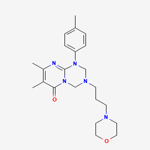 molecular formula C22H31N5O2 B12167926 7,8-dimethyl-1-(4-methylphenyl)-3-[3-(morpholin-4-yl)propyl]-1,2,3,4-tetrahydro-6H-pyrimido[1,2-a][1,3,5]triazin-6-one 