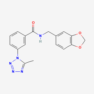 N-(1,3-benzodioxol-5-ylmethyl)-3-(5-methyl-1H-tetrazol-1-yl)benzamide