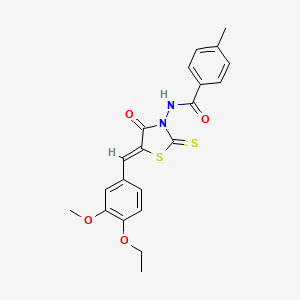 N-[(5Z)-5-(4-ethoxy-3-methoxybenzylidene)-4-oxo-2-thioxo-1,3-thiazolidin-3-yl]-4-methylbenzamide