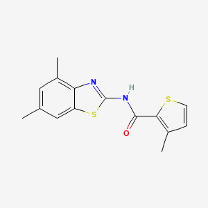 molecular formula C15H14N2OS2 B12168016 N-(4,6-dimethyl-1,3-benzothiazol-2-yl)-3-methylthiophene-2-carboxamide CAS No. 875286-88-7