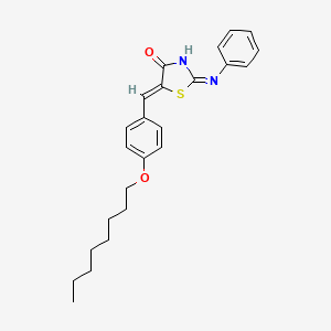 molecular formula C24H28N2O2S B12168044 (2E,5Z)-5-[4-(octyloxy)benzylidene]-2-(phenylimino)-1,3-thiazolidin-4-one 