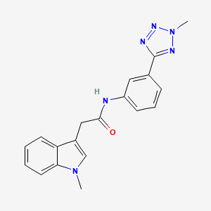 molecular formula C19H18N6O B12168051 2-(1-methyl-1H-indol-3-yl)-N-[3-(2-methyl-2H-tetrazol-5-yl)phenyl]acetamide 