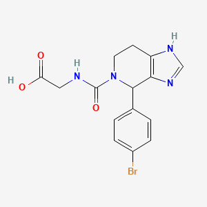 molecular formula C15H15BrN4O3 B12168070 N-{[4-(4-bromophenyl)-1,4,6,7-tetrahydro-5H-imidazo[4,5-c]pyridin-5-yl]carbonyl}glycine 