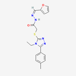 2-{[4-ethyl-5-(4-methylphenyl)-4H-1,2,4-triazol-3-yl]sulfanyl}-N'-[(Z)-furan-2-ylmethylidene]acetohydrazide