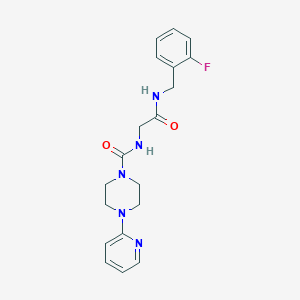 molecular formula C19H22FN5O2 B12168101 N-{2-[(2-fluorobenzyl)amino]-2-oxoethyl}-4-(pyridin-2-yl)piperazine-1-carboxamide 