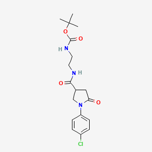 molecular formula C18H24ClN3O4 B12168102 Tert-butyl [2-({[1-(4-chlorophenyl)-5-oxopyrrolidin-3-yl]carbonyl}amino)ethyl]carbamate 