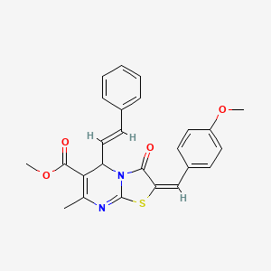 methyl (2E)-2-(4-methoxybenzylidene)-7-methyl-3-oxo-5-[(E)-2-phenylethenyl]-2,3-dihydro-5H-[1,3]thiazolo[3,2-a]pyrimidine-6-carboxylate