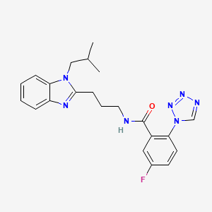 5-fluoro-N-{3-[1-(2-methylpropyl)-1H-benzimidazol-2-yl]propyl}-2-(1H-tetrazol-1-yl)benzamide