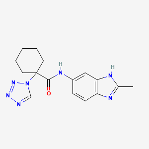 molecular formula C16H19N7O B12168137 N-(2-methyl-1H-benzimidazol-6-yl)-1-(1H-tetrazol-1-yl)cyclohexanecarboxamide 