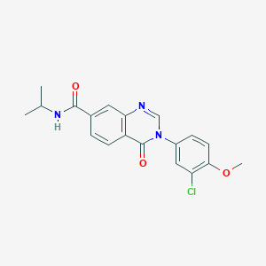 molecular formula C19H18ClN3O3 B12168157 3-(3-chloro-4-methoxyphenyl)-4-oxo-N-(propan-2-yl)-3,4-dihydroquinazoline-7-carboxamide 