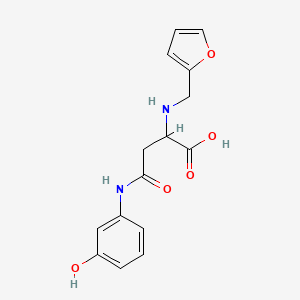 molecular formula C15H16N2O5 B12168176 2-((Furan-2-ylmethyl)amino)-4-((3-hydroxyphenyl)amino)-4-oxobutanoic acid 