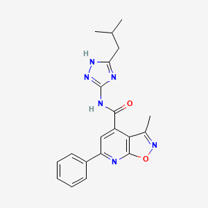 molecular formula C20H20N6O2 B12168177 3-methyl-N-[3-(2-methylpropyl)-1H-1,2,4-triazol-5-yl]-6-phenyl[1,2]oxazolo[5,4-b]pyridine-4-carboxamide 