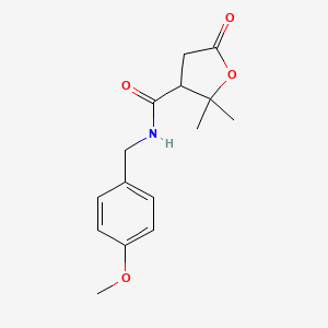 molecular formula C15H19NO4 B12168189 N-(4-methoxybenzyl)-2,2-dimethyl-5-oxotetrahydrofuran-3-carboxamide 