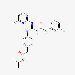 molecular formula C25H27ClN6O3 B12168221 propan-2-yl (4-{N''-[(3-chlorophenyl)carbamoyl]-N'-(4,6-dimethylpyrimidin-2-yl)carbamimidamido}phenyl)acetate 