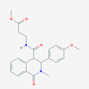 molecular formula C22H24N2O5 B12168227 Methyl 3-(3-(4-methoxyphenyl)-2-methyl-1-oxo-1,2,3,4-tetrahydroisoquinoline-4-carboxamido)propanoate 