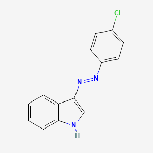 molecular formula C14H10ClN3 B12168253 3-[2-(4-Chlorophenyl)hydrazinylidene]-3H-indole CAS No. 29055-55-8