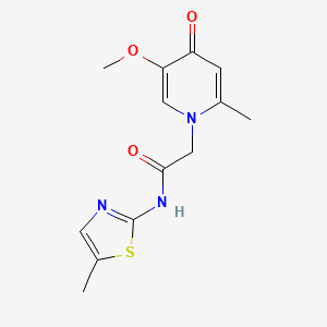 molecular formula C13H15N3O3S B12168336 2-(5-methoxy-2-methyl-4-oxopyridin-1(4H)-yl)-N-(5-methyl-1,3-thiazol-2-yl)acetamide 