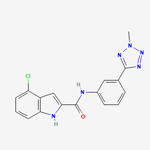 molecular formula C17H13ClN6O B12168347 4-chloro-N-[3-(2-methyl-2H-tetrazol-5-yl)phenyl]-1H-indole-2-carboxamide 