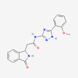 molecular formula C19H17N5O3 B12168350 N-[3-(2-methoxyphenyl)-1H-1,2,4-triazol-5-yl]-2-(3-oxo-2,3-dihydro-1H-isoindol-1-yl)acetamide 