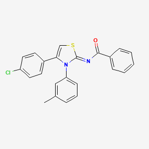 molecular formula C23H17ClN2OS B12168358 N-[4-(4-chlorophenyl)-3-(3-methylphenyl)-2,3-dihydro-1,3-thiazol-2-ylidene]benzamide 