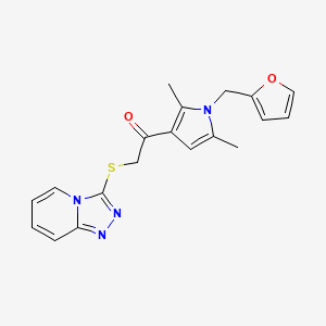 molecular formula C19H18N4O2S B12168366 1-[1-(furan-2-ylmethyl)-2,5-dimethyl-1H-pyrrol-3-yl]-2-([1,2,4]triazolo[4,3-a]pyridin-3-ylsulfanyl)ethanone 