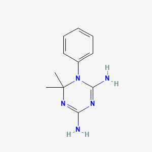 molecular formula C11H15N5 B1216838 1,3,5-Triazine-2,4-diamine, 1,6-dihydro-6,6-dimethyl-1-phenyl- CAS No. 4022-58-6