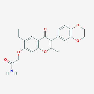 2-{[3-(2,3-dihydro-1,4-benzodioxin-6-yl)-6-ethyl-2-methyl-4-oxo-4H-chromen-7-yl]oxy}acetamide