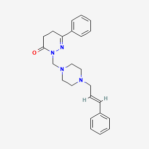 molecular formula C24H28N4O B12168396 6-phenyl-2-({4-[(2E)-3-phenylprop-2-en-1-yl]piperazin-1-yl}methyl)-4,5-dihydropyridazin-3(2H)-one 