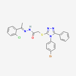 molecular formula C24H19BrClN5OS B12168410 2-{[4-(4-bromophenyl)-5-phenyl-4H-1,2,4-triazol-3-yl]sulfanyl}-N'-[(1E)-1-(2-chlorophenyl)ethylidene]acetohydrazide 