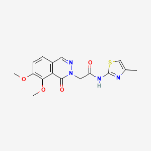 molecular formula C16H16N4O4S B12168520 2-(7,8-dimethoxy-1-oxophthalazin-2(1H)-yl)-N-(4-methyl-1,3-thiazol-2-yl)acetamide 