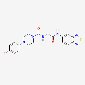 molecular formula C19H19FN6O2S B12168529 N-(2-(benzo[c][1,2,5]thiadiazol-5-ylamino)-2-oxoethyl)-4-(4-fluorophenyl)piperazine-1-carboxamide 