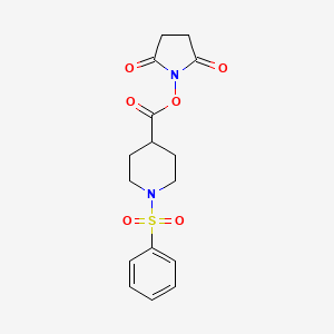 1-({[1-(Phenylsulfonyl)piperidin-4-yl]carbonyl}oxy)pyrrolidine-2,5-dione