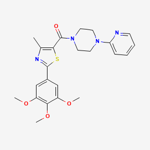 molecular formula C23H26N4O4S B12168551 [4-Methyl-2-(3,4,5-trimethoxyphenyl)-1,3-thiazol-5-yl][4-(pyridin-2-yl)piperazin-1-yl]methanone 