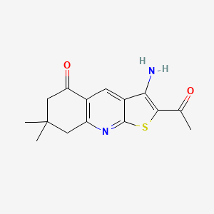 2-acetyl-3-amino-7,7-dimethyl-7,8-dihydrothieno[2,3-b]quinolin-5(6H)-one