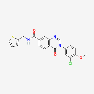 molecular formula C21H16ClN3O3S B12168578 3-(3-chloro-4-methoxyphenyl)-4-oxo-N-(thiophen-2-ylmethyl)-3,4-dihydroquinazoline-7-carboxamide 