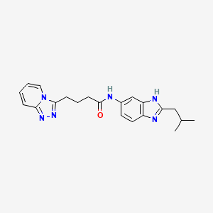 molecular formula C21H24N6O B12168582 N-[2-(2-methylpropyl)-1H-benzimidazol-6-yl]-4-([1,2,4]triazolo[4,3-a]pyridin-3-yl)butanamide 