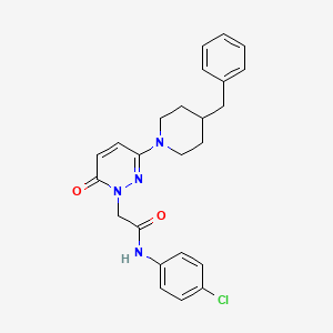 molecular formula C24H25ClN4O2 B12168601 2-(3-(4-benzylpiperidin-1-yl)-6-oxopyridazin-1(6H)-yl)-N-(4-chlorophenyl)acetamide 