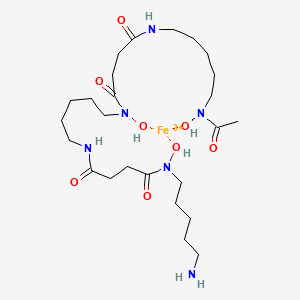 molecular formula C25H48FeN6O8+3 B1216861 N-[5-[[4-[5-[acetyl(hydroxy)amino]pentylamino]-4-oxobutanoyl]-hydroxyamino]pentyl]-N'-(5-aminopentyl)-N'-hydroxybutanediamide;iron(3+) 