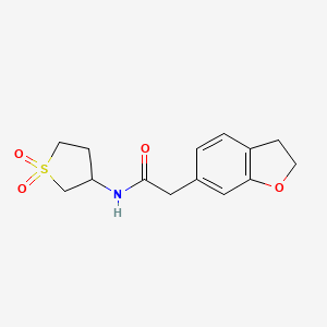 2-(2,3-dihydro-1-benzofuran-6-yl)-N-(1,1-dioxidotetrahydrothiophen-3-yl)acetamide