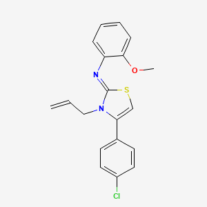 molecular formula C19H17ClN2OS B12168716 N-(3-Allyl-4-(4-chlorophenyl)-1,3-thiazol-2(3H)-ylidene)-2-methoxyaniline hydrobromide CAS No. 1049970-43-5