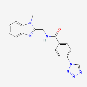 molecular formula C17H15N7O B12168750 N-[(1-methyl-1H-benzimidazol-2-yl)methyl]-4-(1H-tetrazol-1-yl)benzamide 