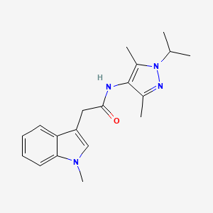 molecular formula C19H24N4O B12168773 N-[3,5-dimethyl-1-(propan-2-yl)-1H-pyrazol-4-yl]-2-(1-methyl-1H-indol-3-yl)acetamide 