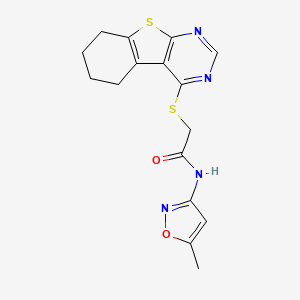 N-(5-methylisoxazol-3-yl)-2-(5,6,7,8-tetrahydrobenzo[b]thiopheno[3,2-e]pyrimid in-4-ylthio)acetamide