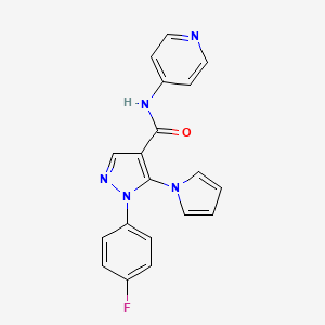 molecular formula C19H14FN5O B12168799 1-(4-fluorophenyl)-N-(pyridin-4-yl)-5-(1H-pyrrol-1-yl)-1H-pyrazole-4-carboxamide 