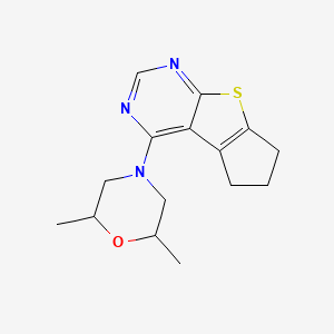 molecular formula C15H19N3OS B12168803 4-(2,6-dimethylmorpholin-4-yl)-6,7-dihydro-5H-cyclopenta[4,5]thieno[2,3-d]pyrimidine 